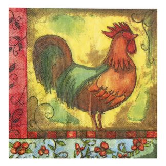 Servilleta Gallos y Flores Mexicanas 01