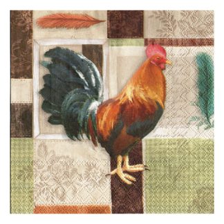 Servilleta Gallos y Flores Mexicanas 10
