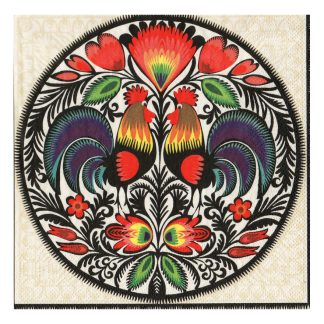 Servilleta Gallos y Flores Mexicanas 13