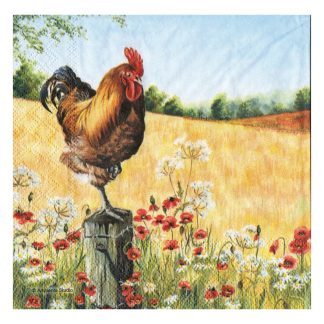 Servilleta Gallos y Flores Mexicanas 17