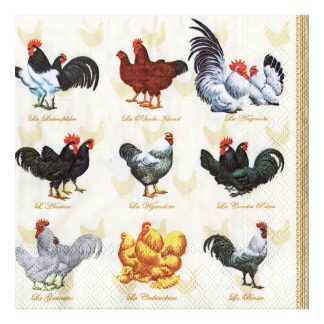 Servilleta Gallos y Flores Mexicanas 19