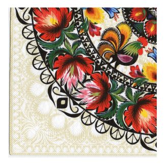 Servilleta Gallos y Flores Mexicanas 24