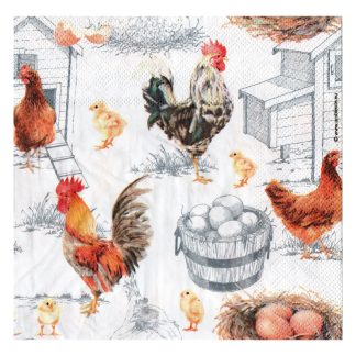 Servilleta Gallos y Flores Mexicanas 03