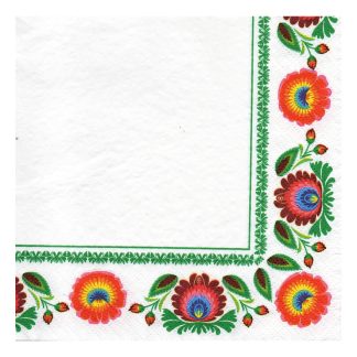 Servilleta Gallos y Flores Mexicanas 35