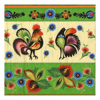 Servilleta Gallos y Flores Mexicanas 43