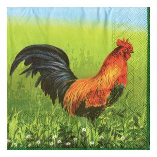 Servilleta Gallos y Flores Mexicanas 06